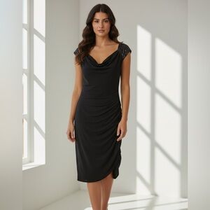 Elegant Black Dress with Sequin Details